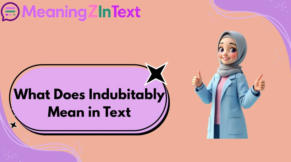 What Does Indubitably Mean in Text